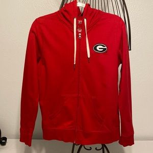 UGA Bulldogs Zip-up Hoodie Rhinestone Embellished emblem on back Medium Like new